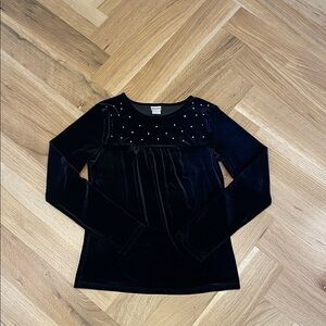 Perfectly Dressed Girls Black Velvet Top